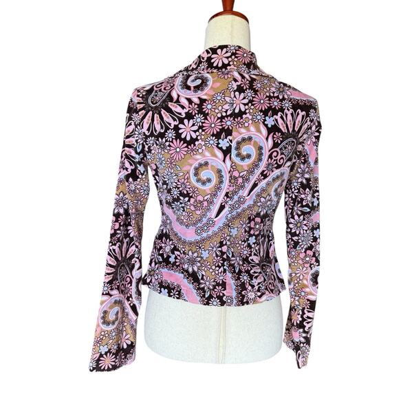My Michelle Floral Paisley Corduroy Blazer Womens Jacket Y2K Boho Retro Coat M - Picture 3 of 8
